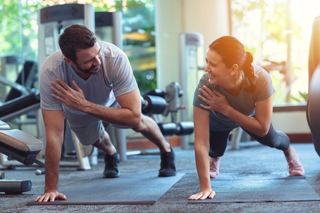 Two person are working out